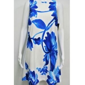 Ralph Lauren Blue Floral Dress Size 8 New
